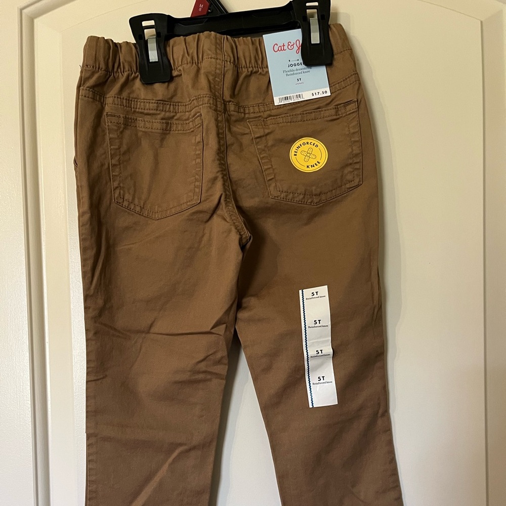 Cat & Jack 2 pack Joggers Khaki Grey NWT 5T